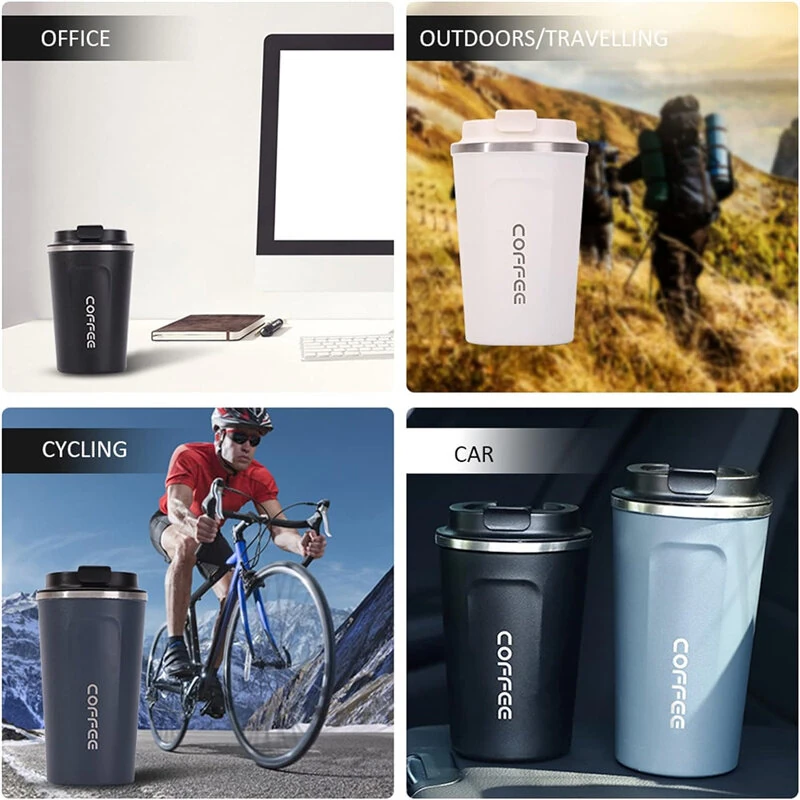 (image for) 380ml Stainless Steel Thermos Flask Vacuum Insulated Water Bottle Thermos Flask for Insulated Reusable Tumbler Cup for Coffee, Tea, and Soda